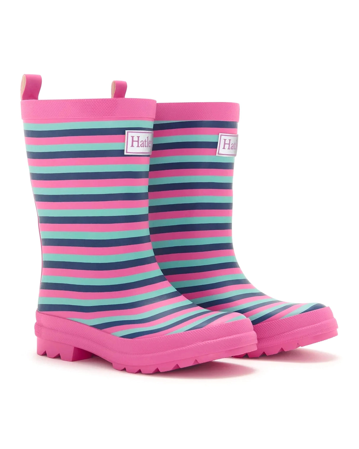 Rose Violet Stripes Matte Gumboots