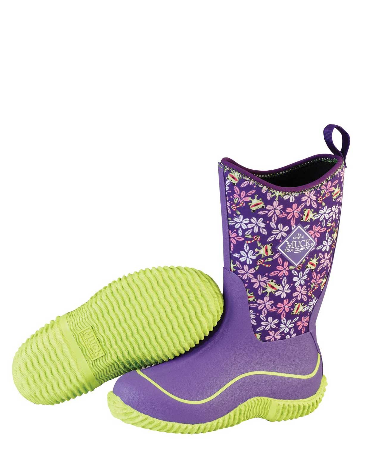 Kids Hale Purple Frogs Gumboots