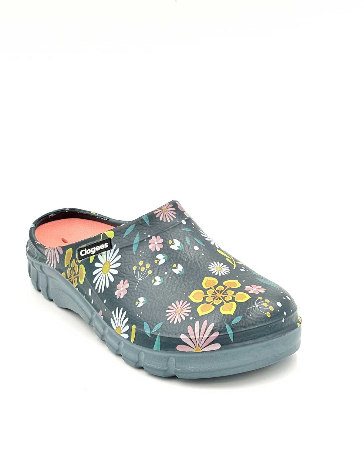 Womens Garden Clogs Green Daisies