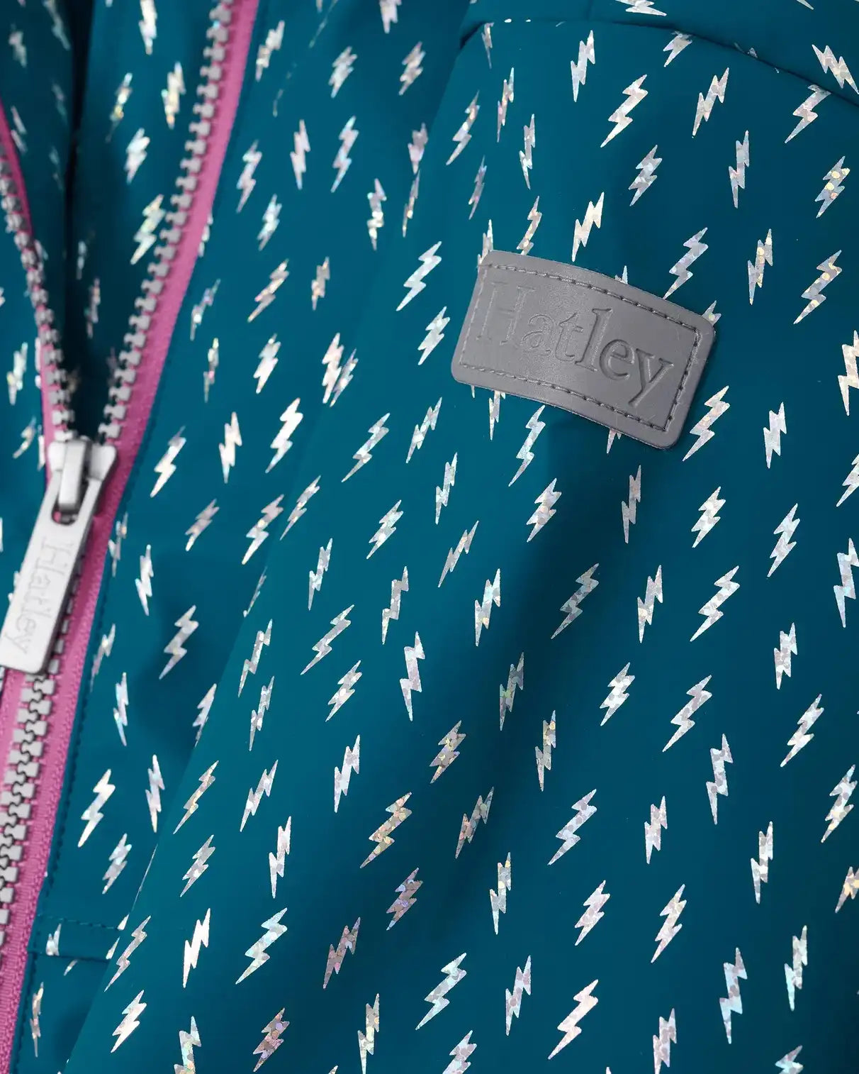 Mini Lightening Bolts Peplum Rain Coat