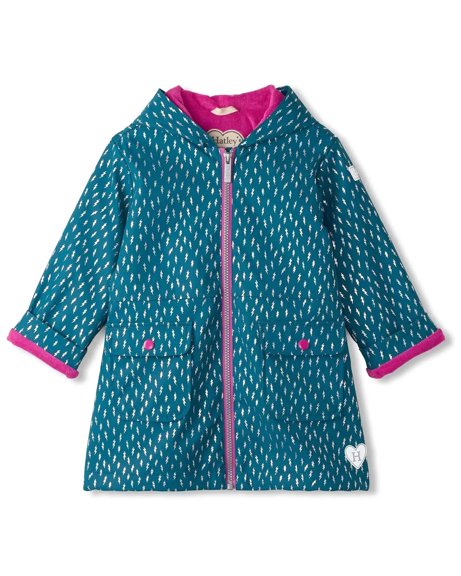 Mini Lightening Bolts Peplum Rain Coat