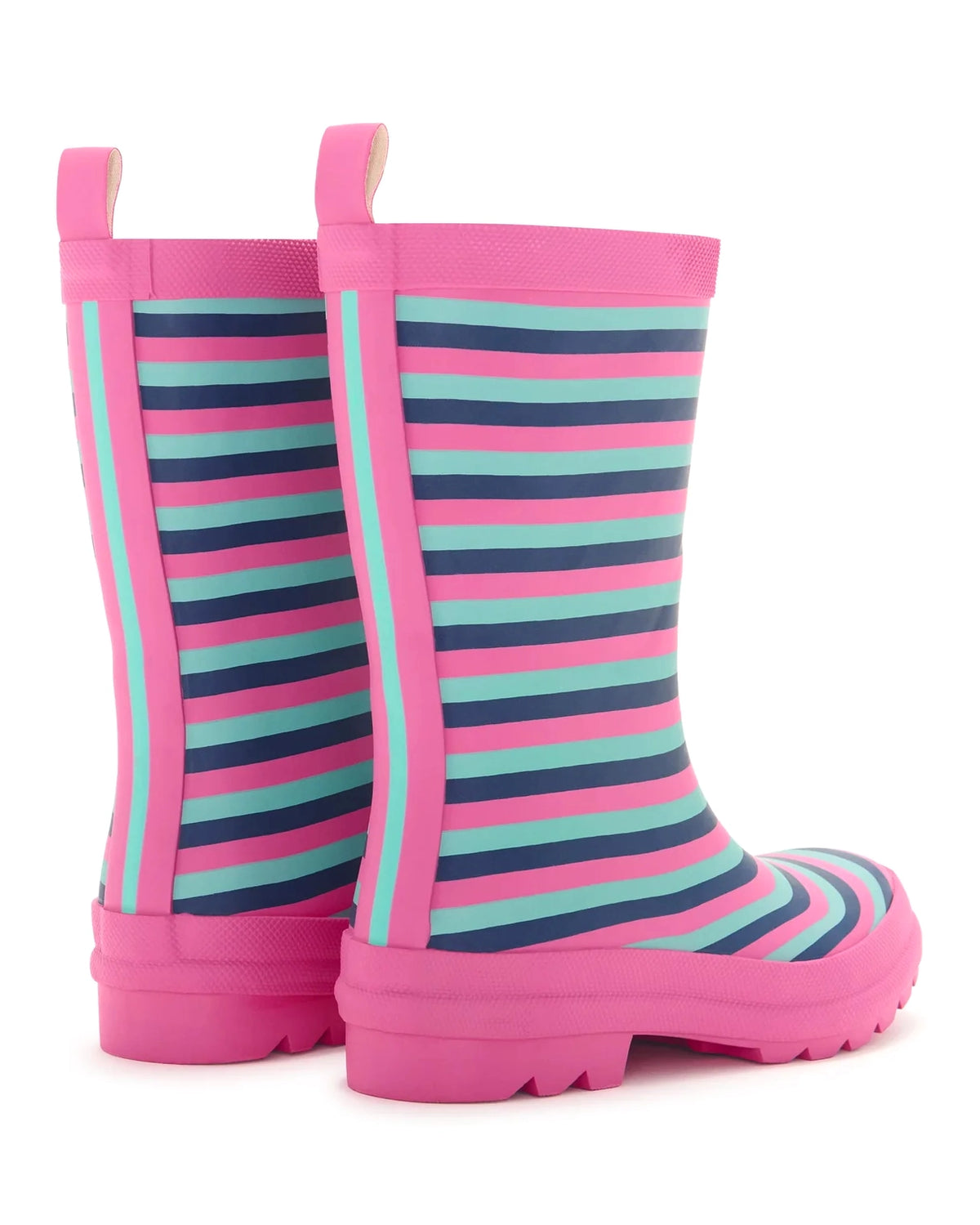 Rose Violet Stripes Matte Gumboots
