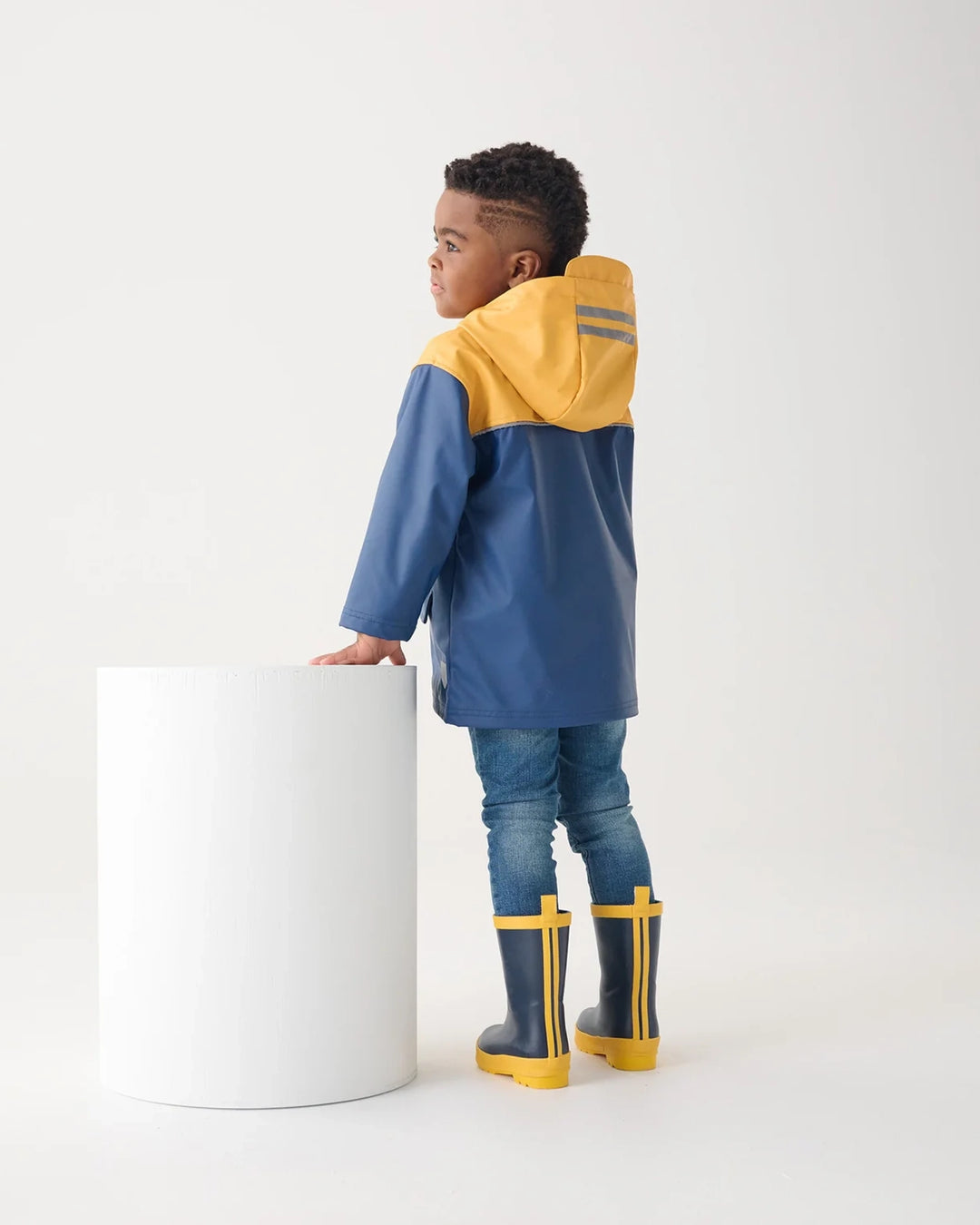 Yellow &amp; Navy Mariner Rain Jacket