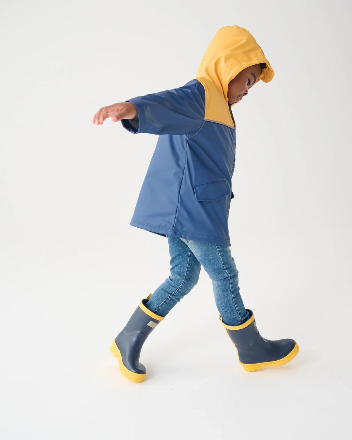 Yellow & Navy Mariner Rain Jacket