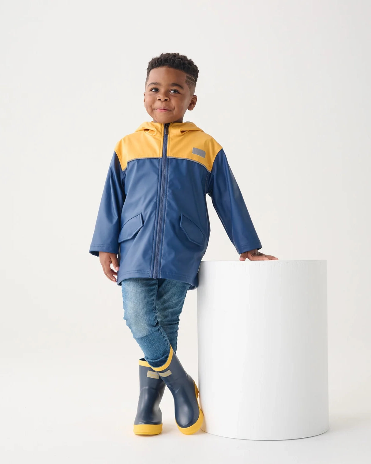 Yellow & Navy Mariner Rain Jacket