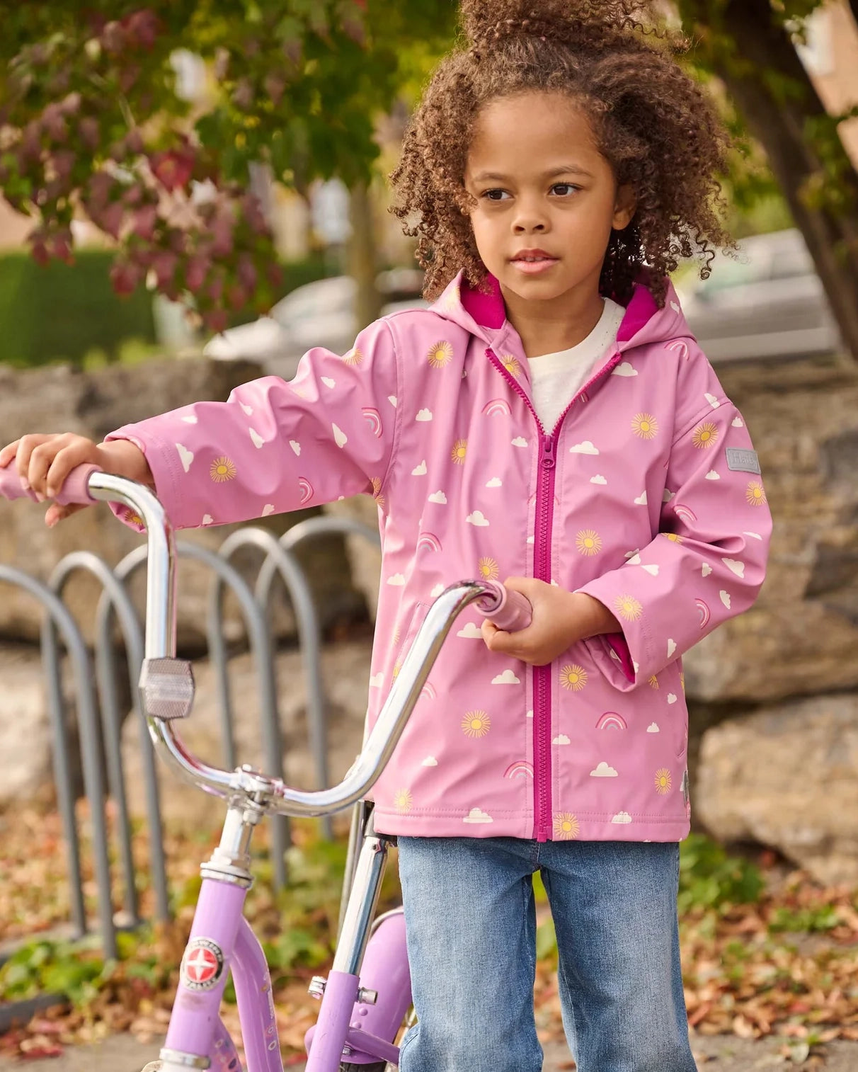 Sun Charm Zip Up Rain Jacket