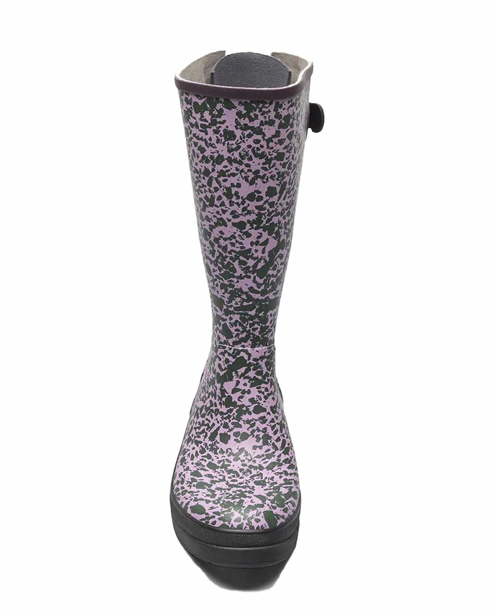 Amanda Spotty Tall Gumboots Burgundy