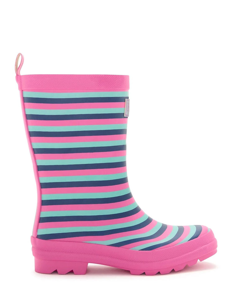 Rose Violet Stripes Matte Gumboots 1 | Wellies Online