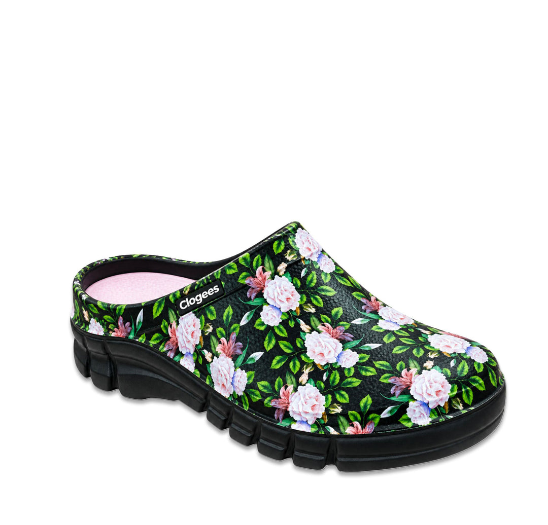 Womens Garden Clogs Roses