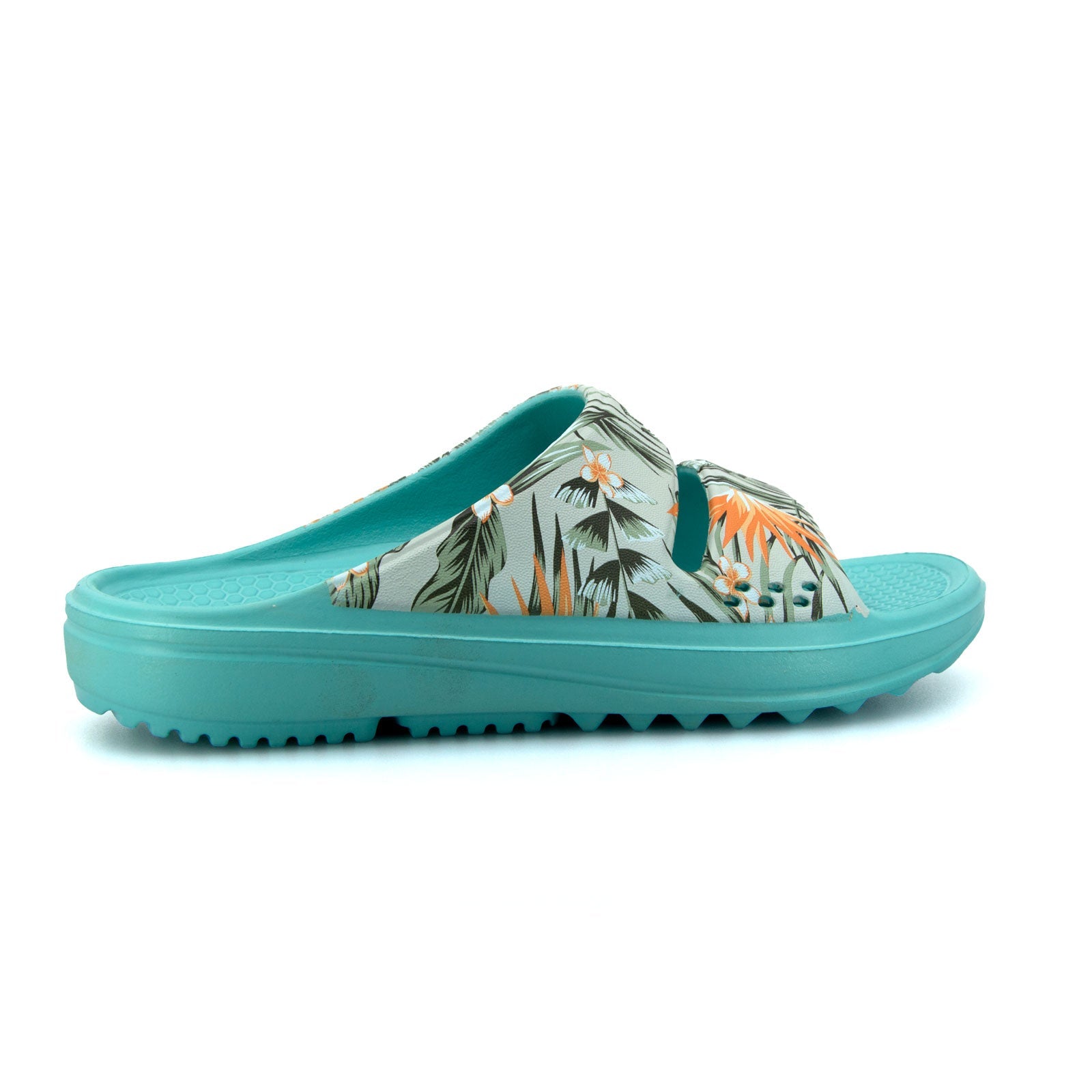 Womens Island Slides Aqua Palm 3 | Wellies Online