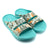Womens Island Slides Aqua Palm 29 | Wellies Online