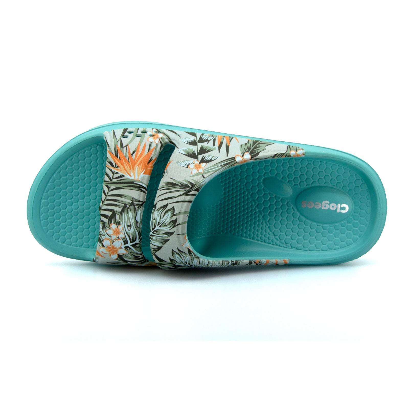 Womens Island Slides Aqua Palm 28 | Wellies Online