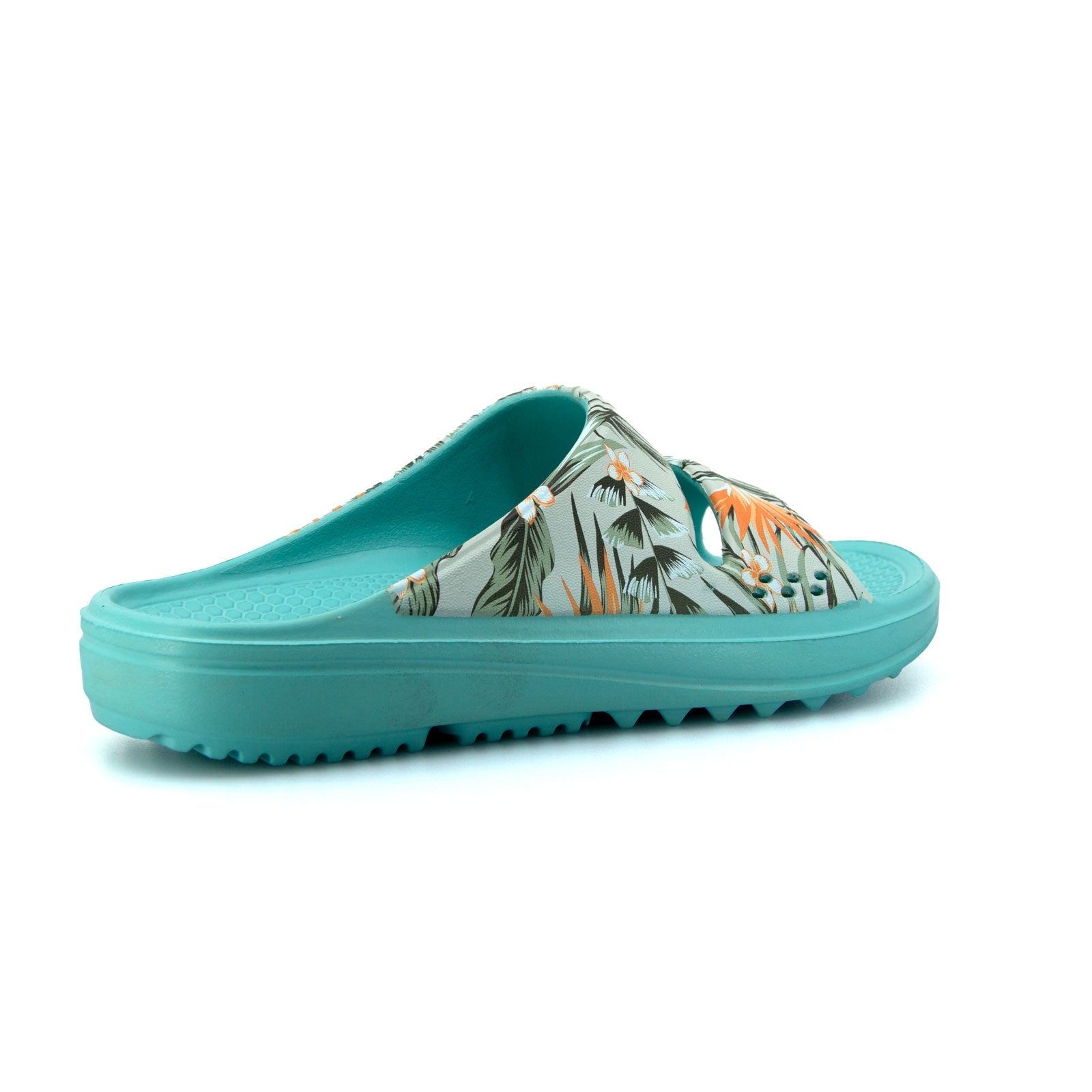 Womens Island Slides Aqua Palm 4 | Wellies Online