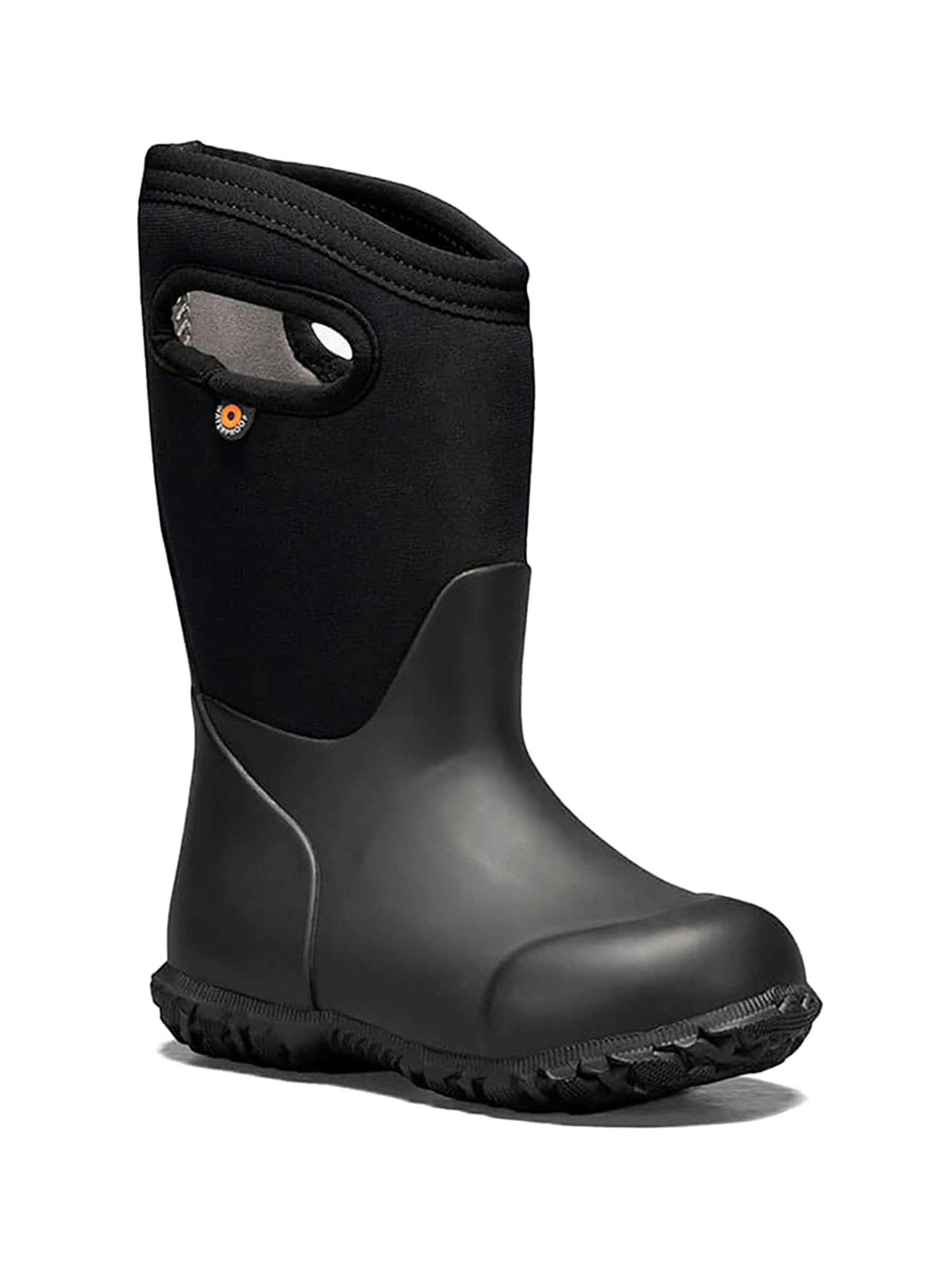 York Solid Black Kids Gumboots