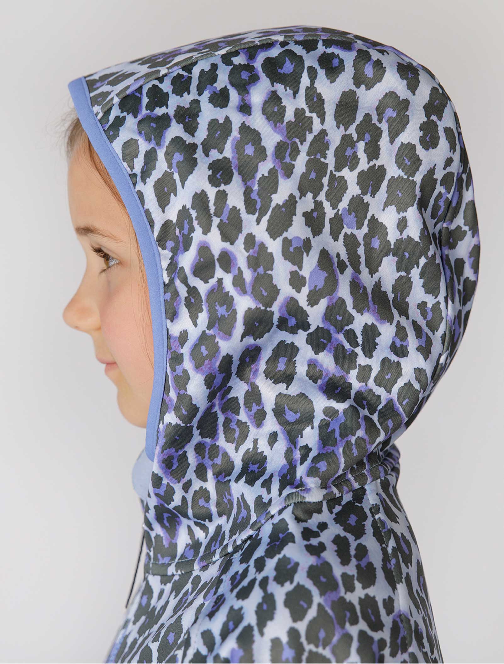 All Weather Girls Hoodie Blue Leopard