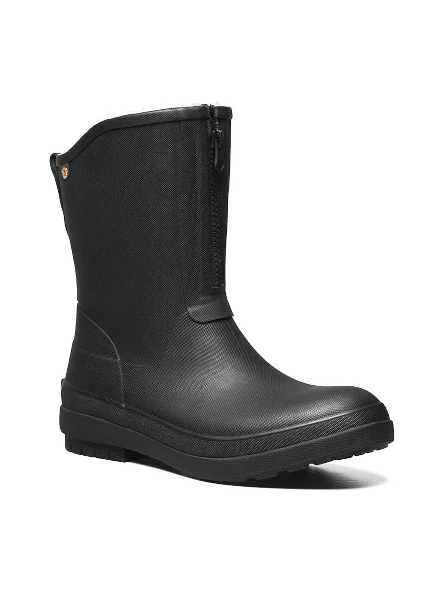 Amanda Plush 2 Zip  Black Gumboots