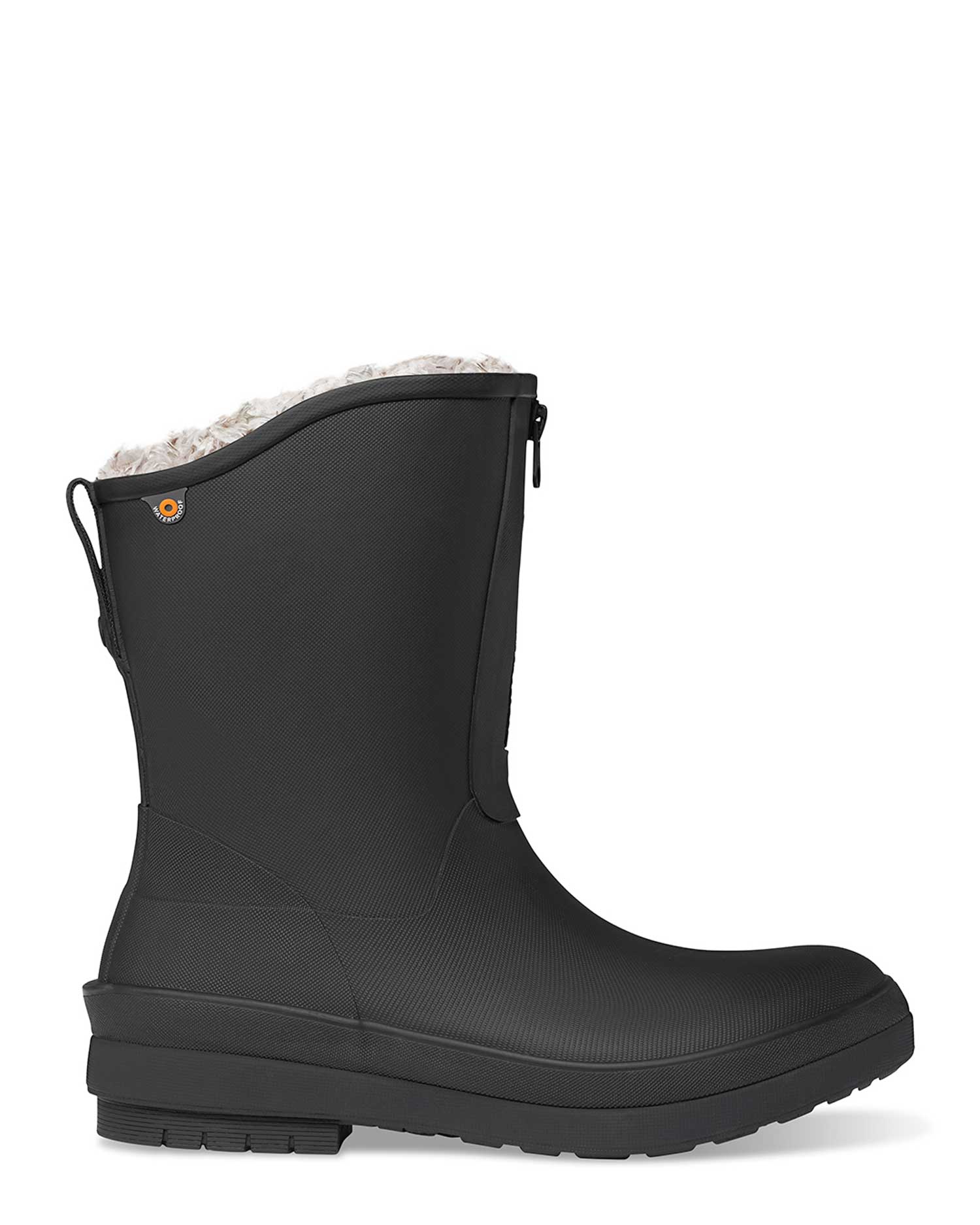 Amanda Plush 2 Zip  Black Gumboots