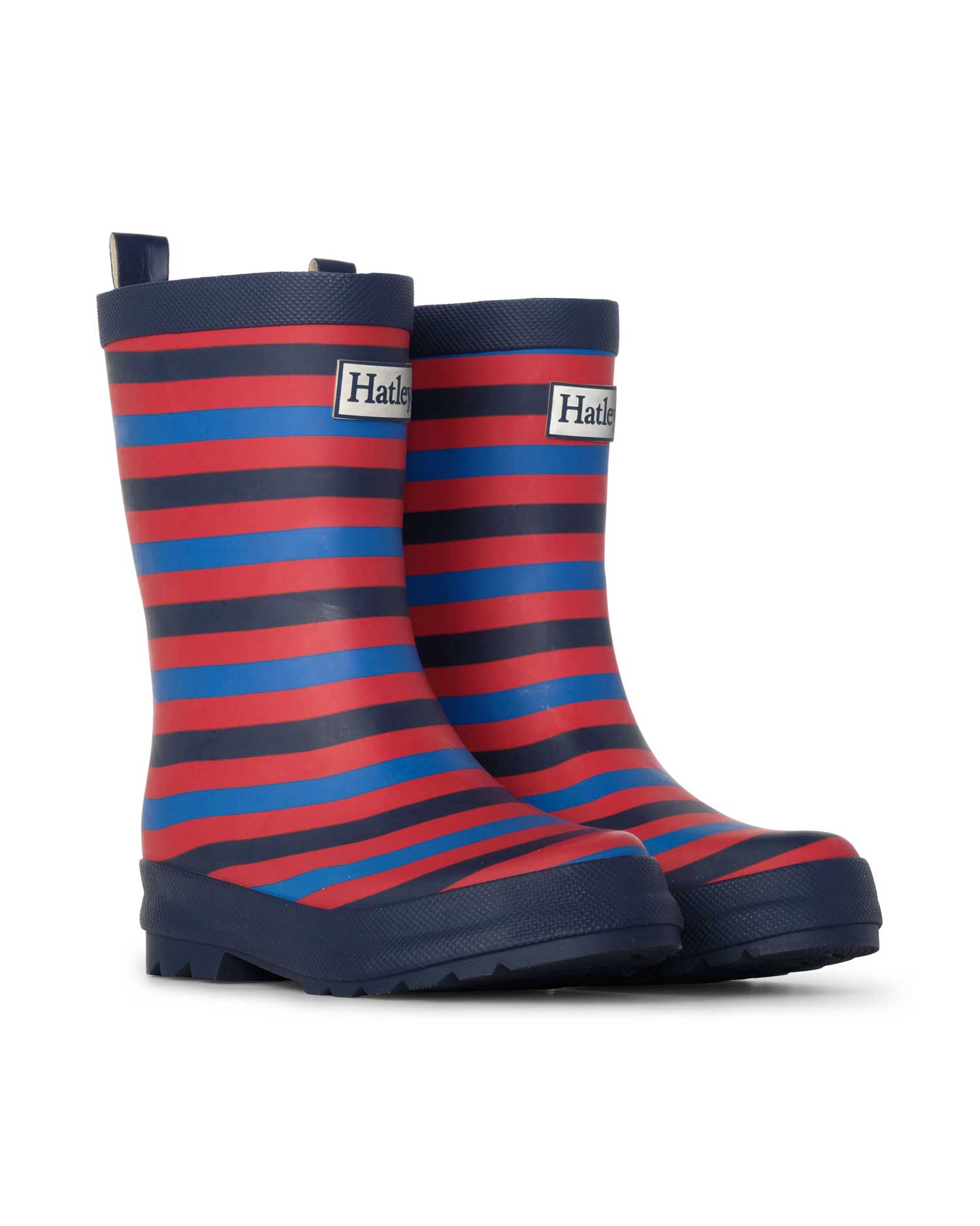 Navy Stripe Matte Gumboots