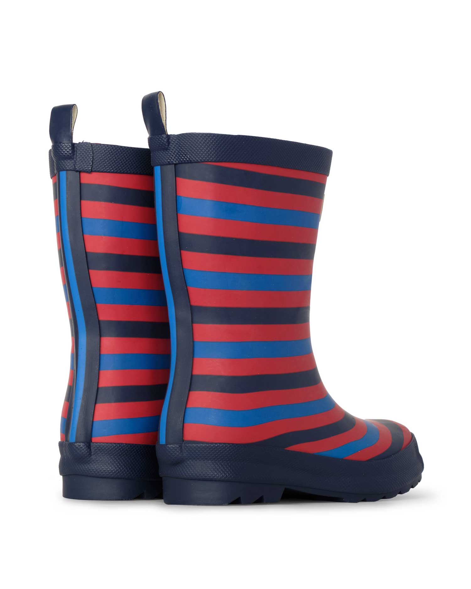 Navy Stripe Matte Gumboots