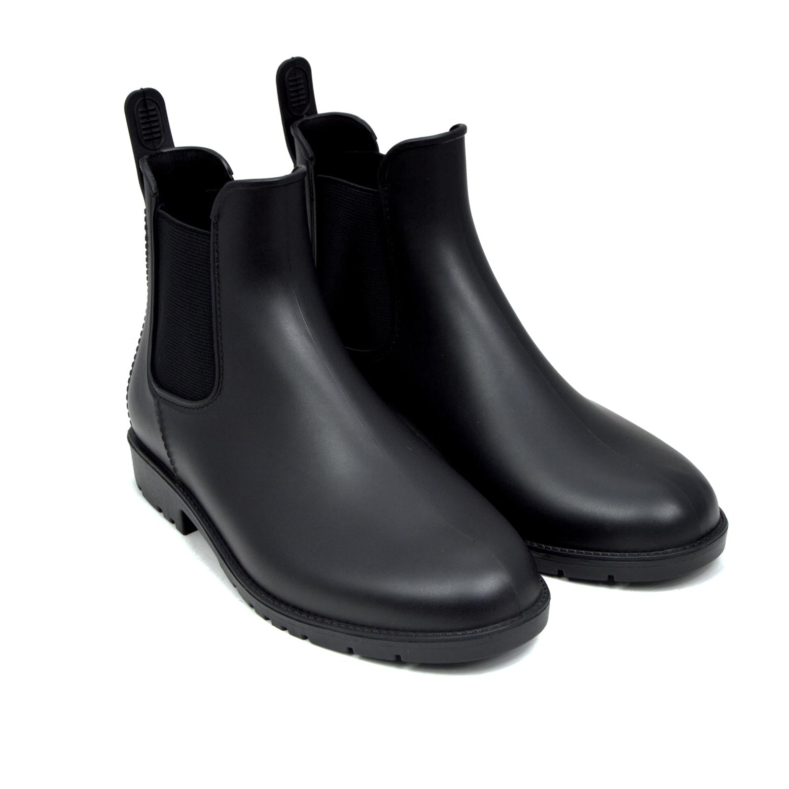 Chelsea Black Ankle Rain Boots PVC