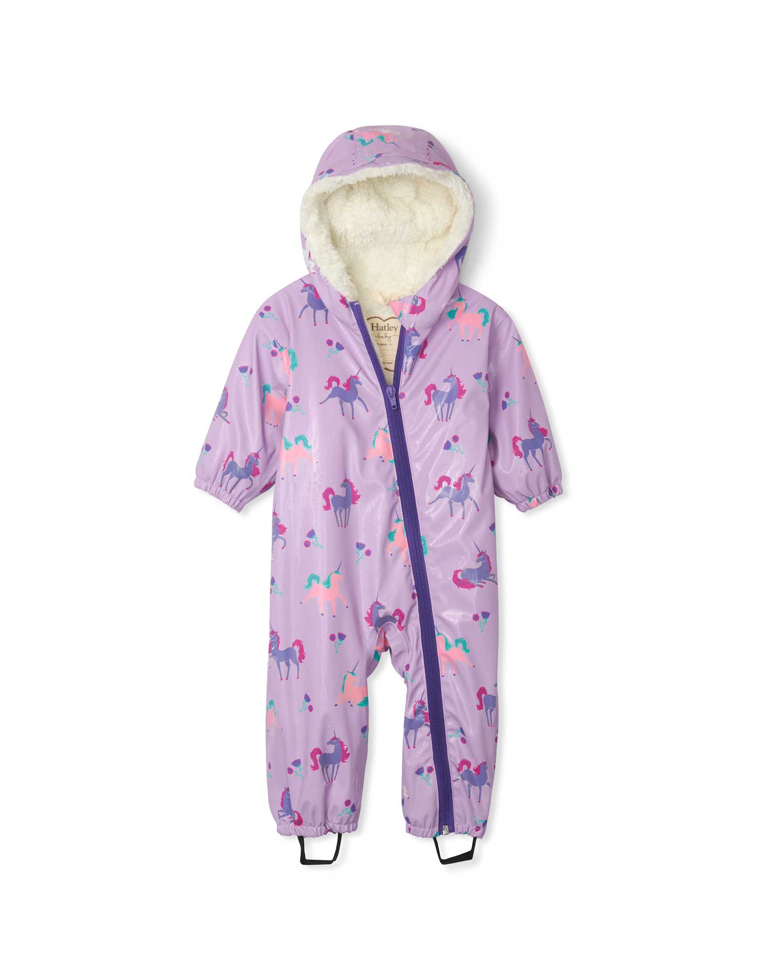 Playful Unicorns Sherpa Lined Colour Changing Baby Bundler