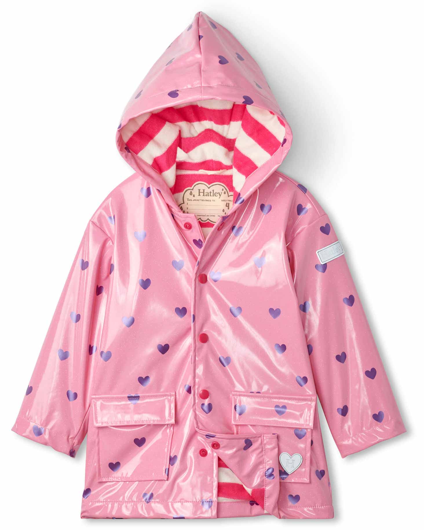 Scattered Hearts Glitter Raincoat