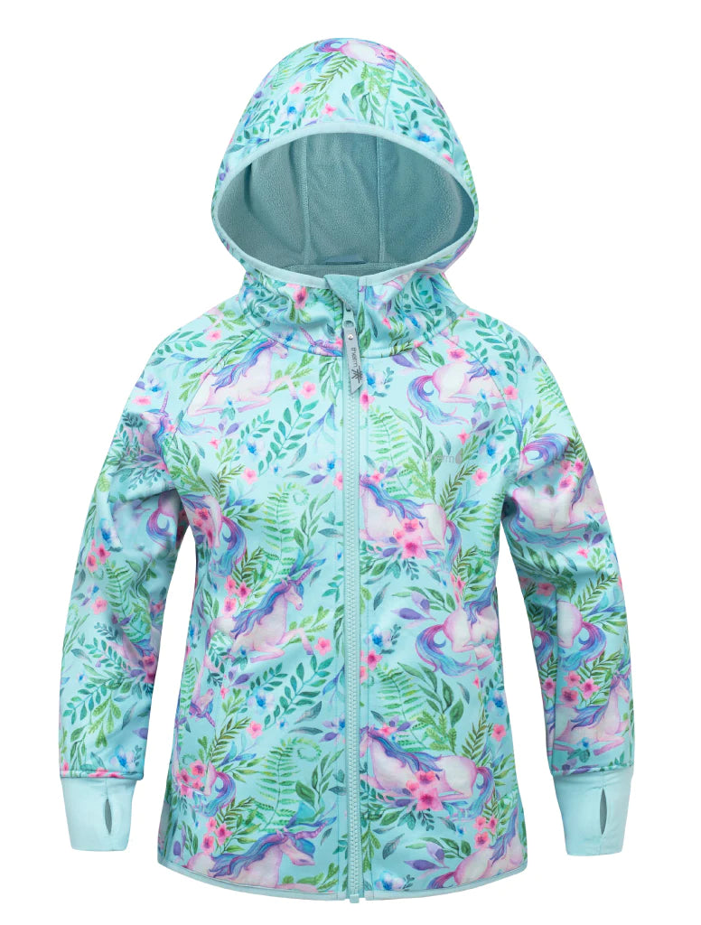 All Weather Waterproof Hoodie Unicorn Garden