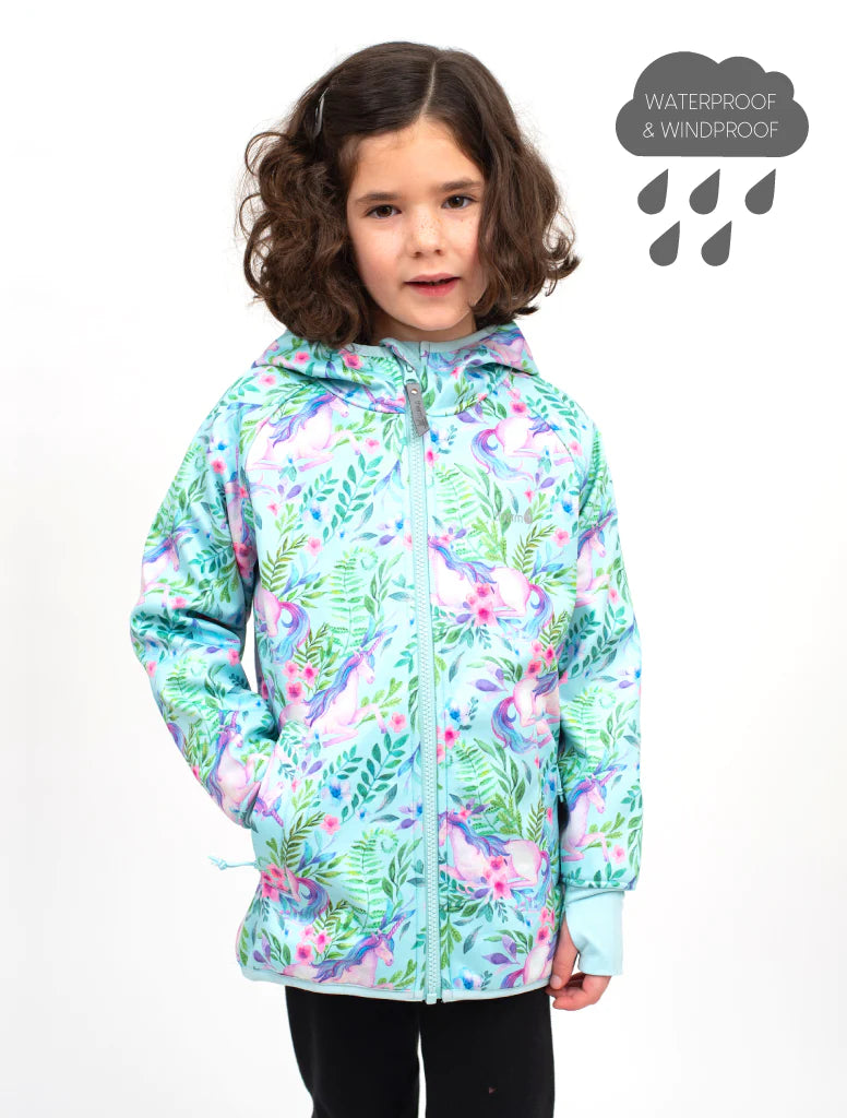 All Weather Waterproof Hoodie Unicorn Garden