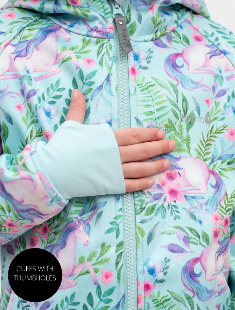 All Weather Waterproof Hoodie Unicorn Garden