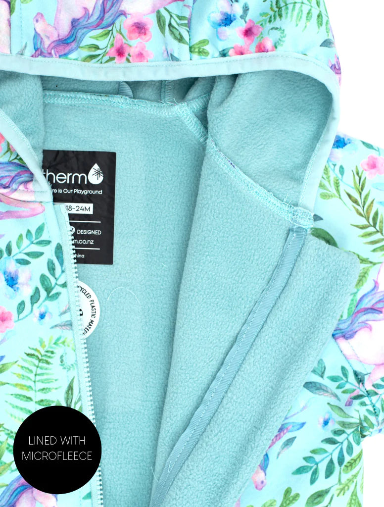 All Weather Waterproof Hoodie Unicorn Garden