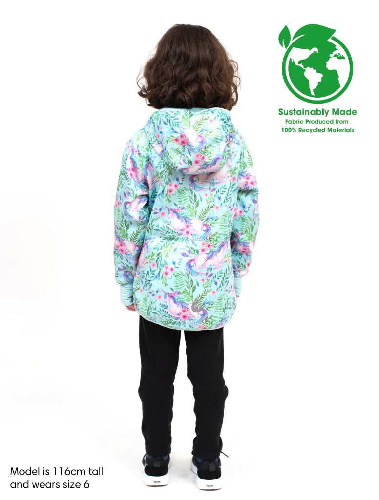 All Weather Waterproof Hoodie Unicorn Garden