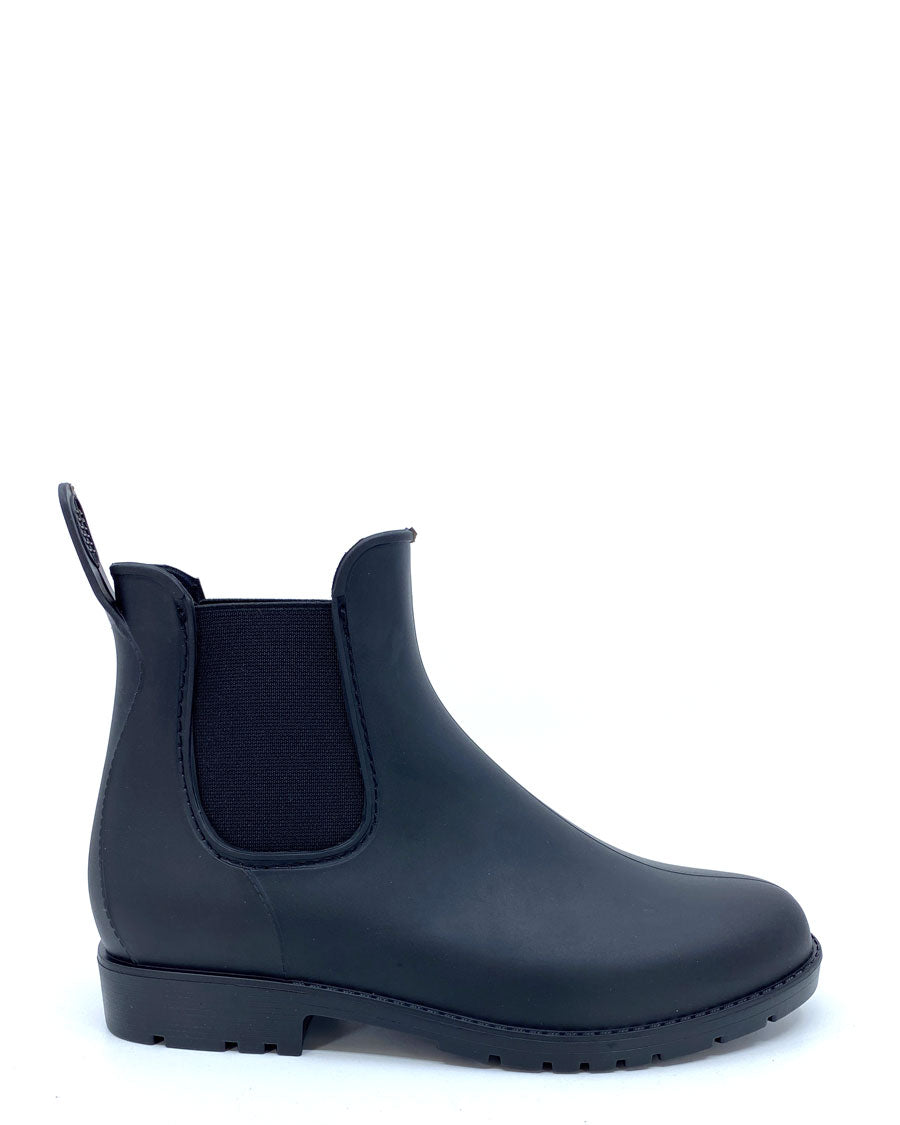 Adele Black Ankle Rain Boots PVC