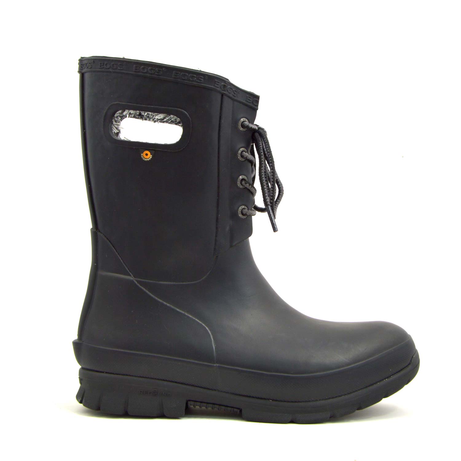 Amanda Plush Black Gumboots 2 | Wellies Online