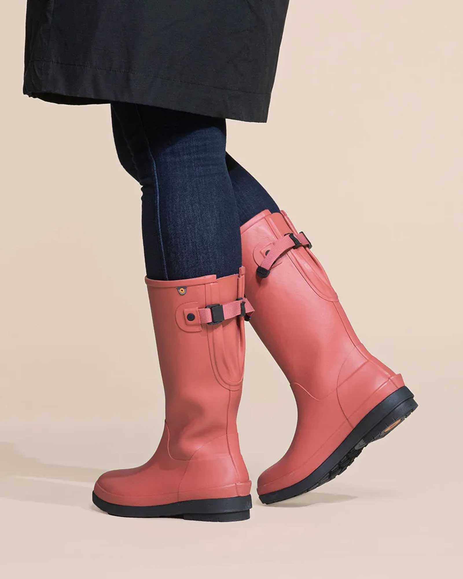 Amanda 2 Adjustable Calf Gumboots Terracotta