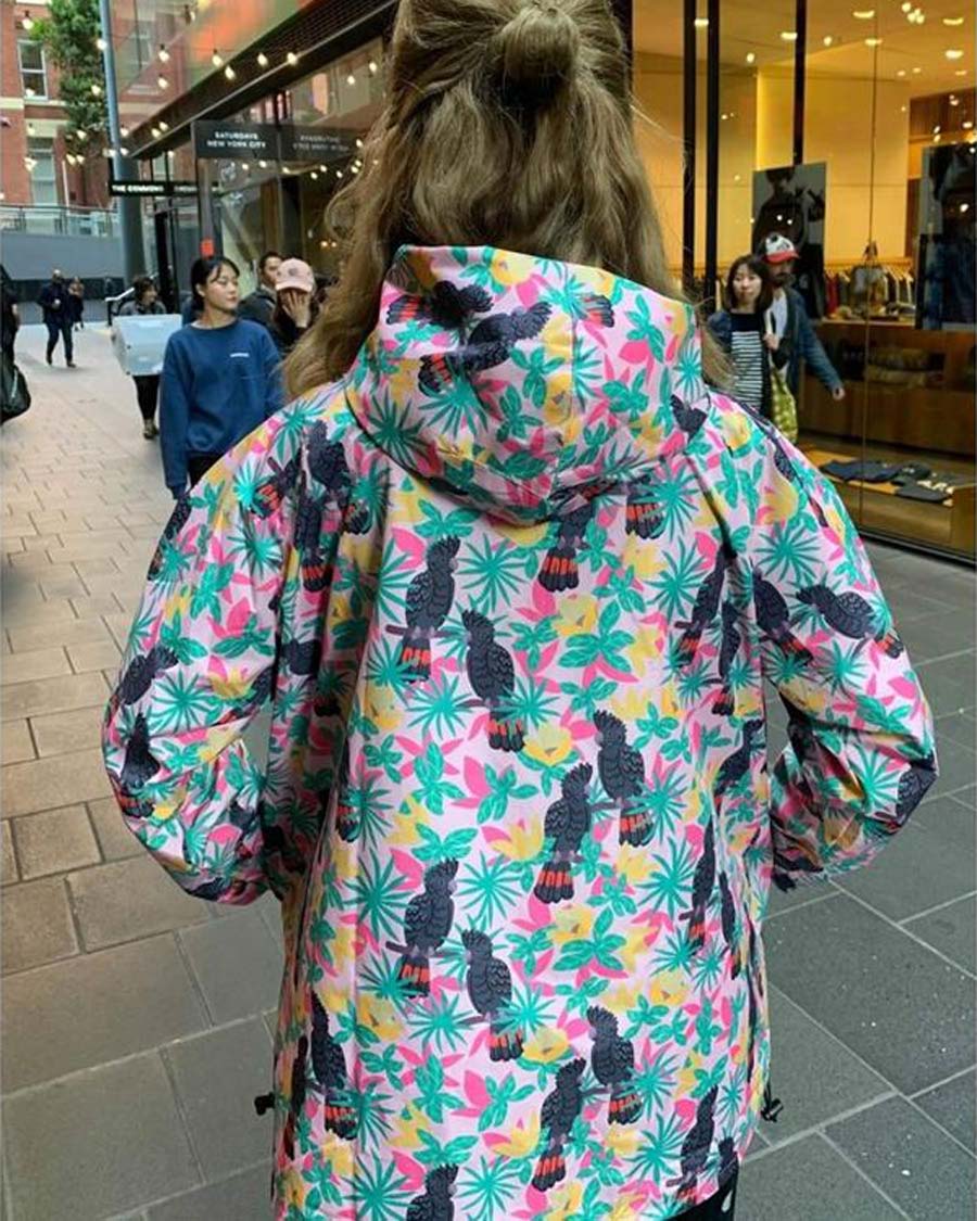 Black Cockatoos Womens Rain Jacket
