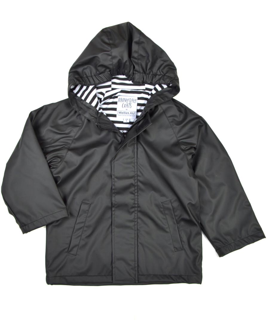 WelliesAU Black Rainy Days Raincoat