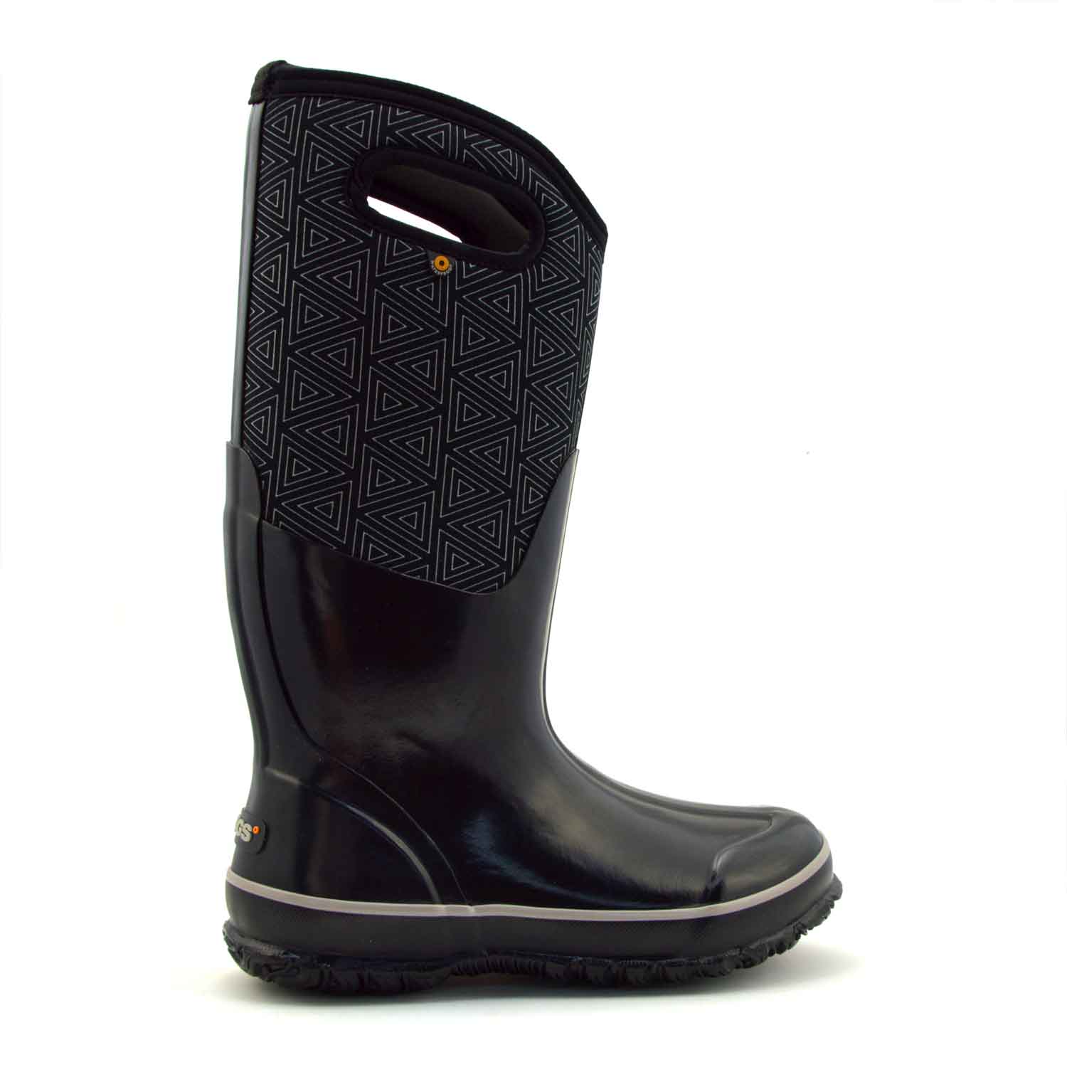 Classic High Triangles Black Gumboots