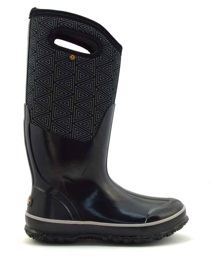 Classic High Triangles Black Gumboots