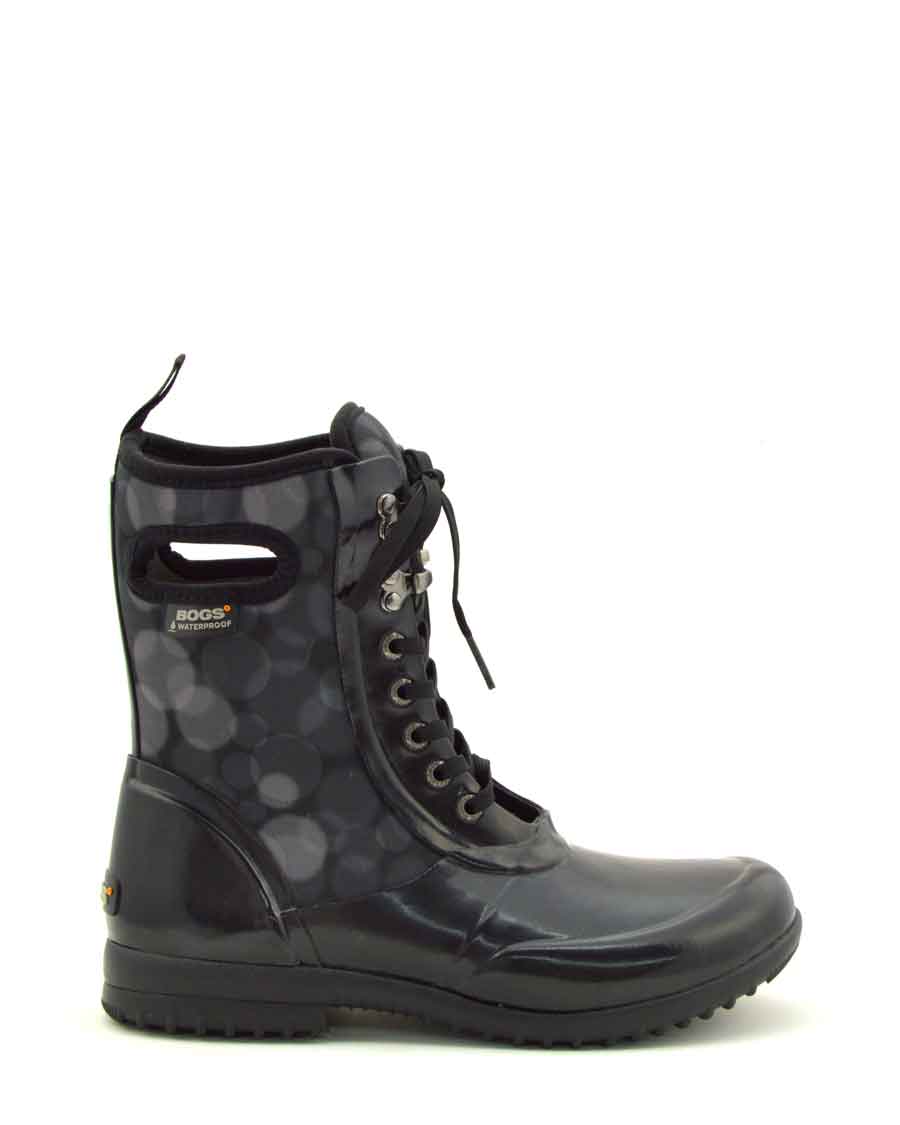 Sidney Rain Black Lace Up Gumboots