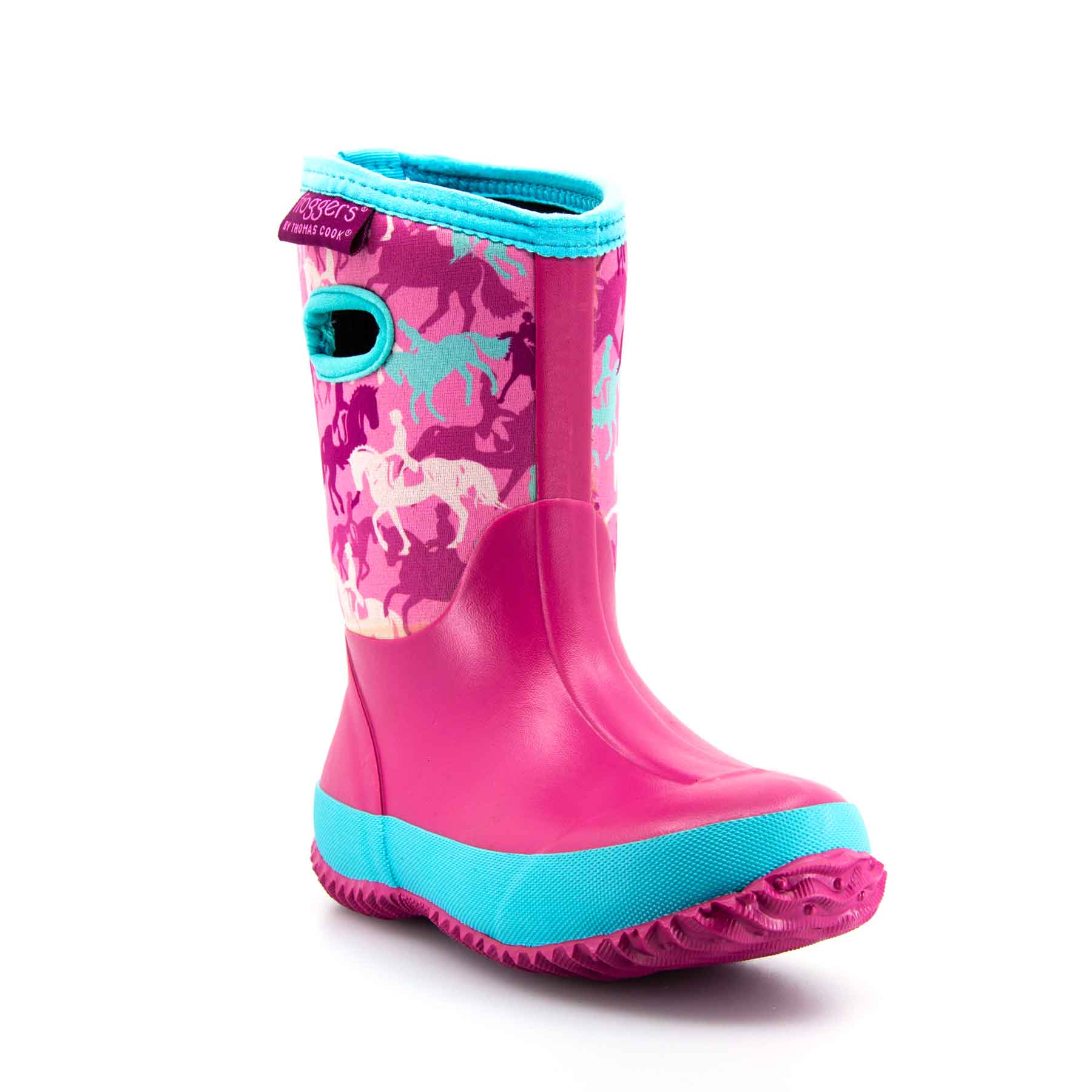 Bridgewater Kids Gumboots Pink Horses 6 | Wellies Online