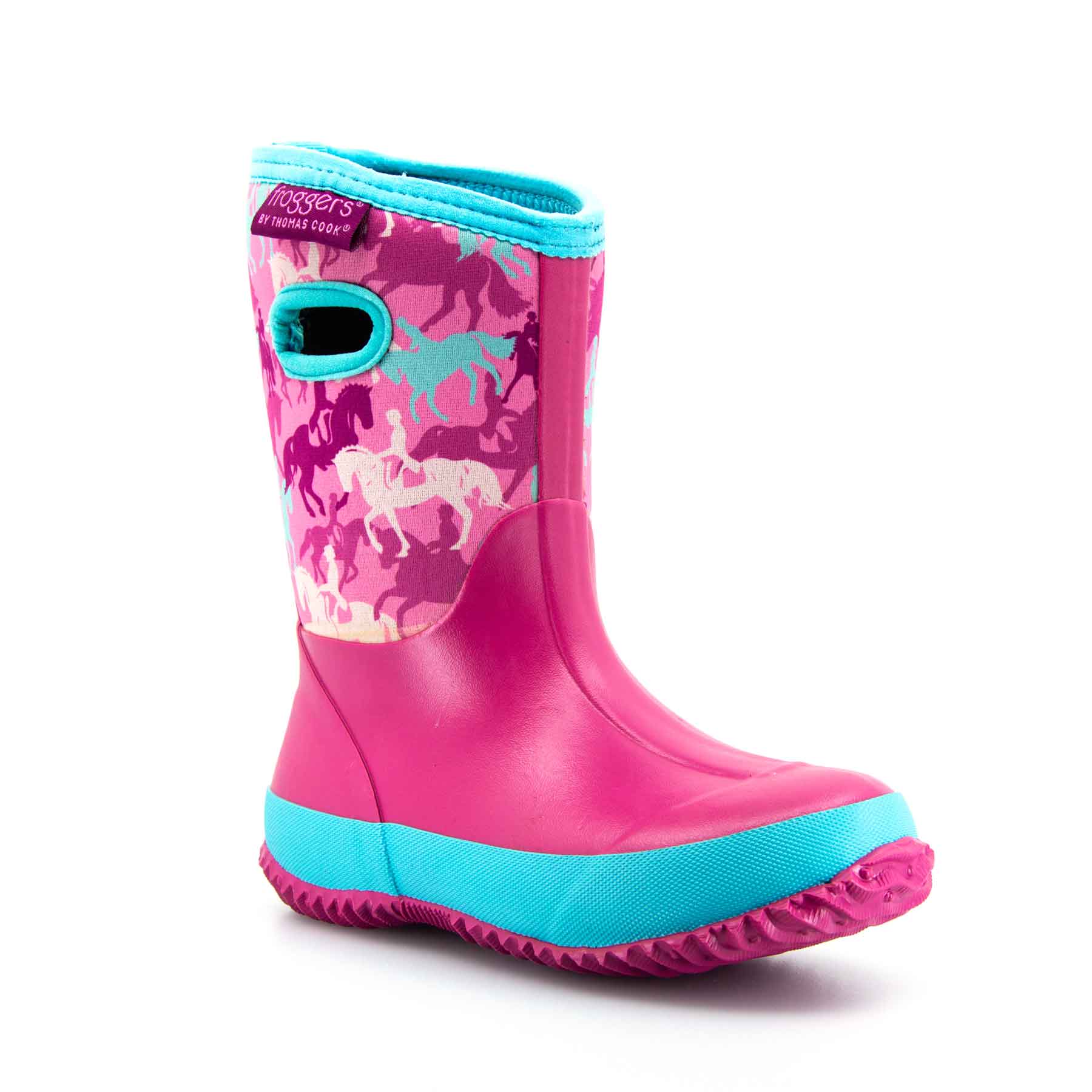 Bridgewater Kids Gumboots Pink Horses 5 | Wellies Online