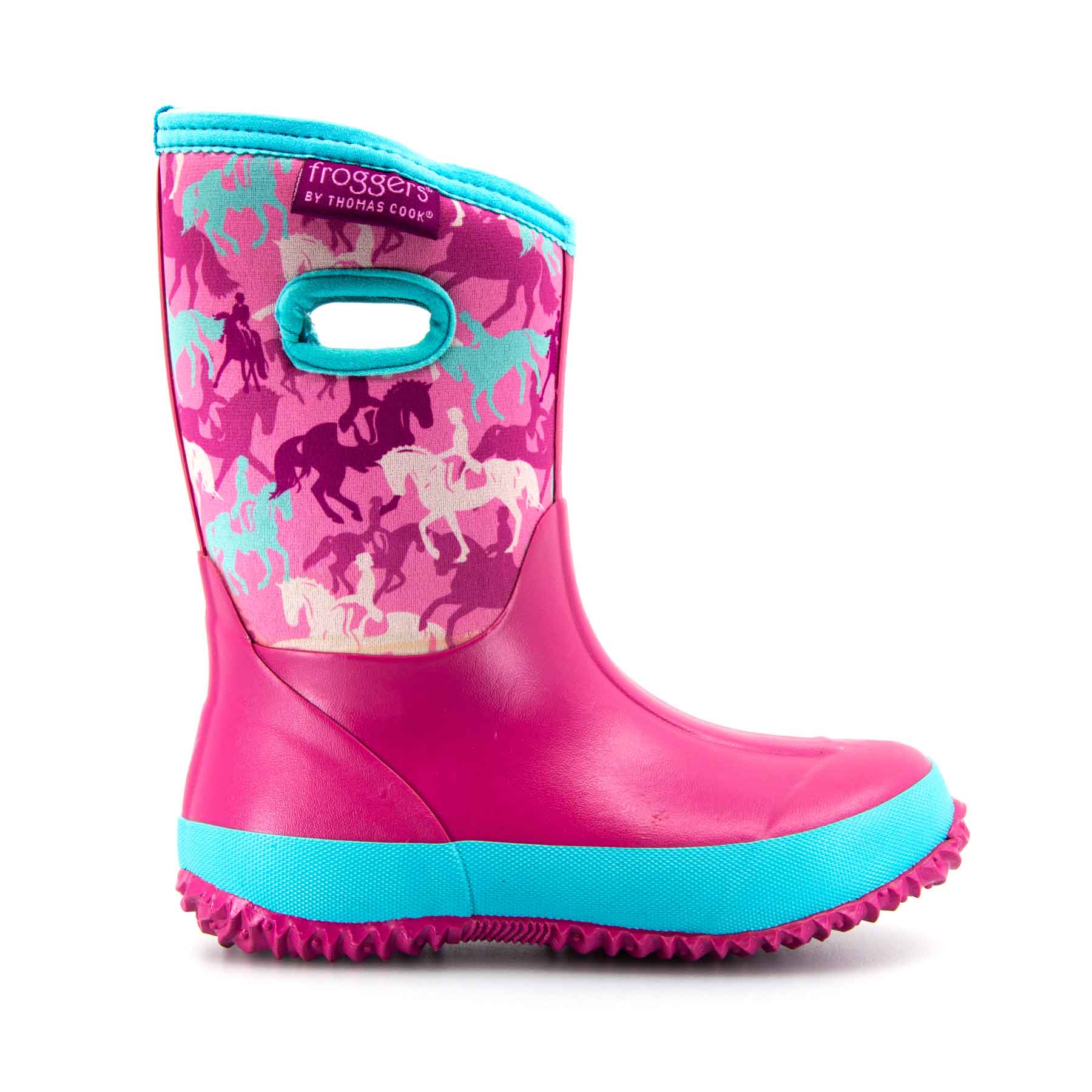 Bridgewater Kids Gumboots Pink Horses 2 | Wellies Online