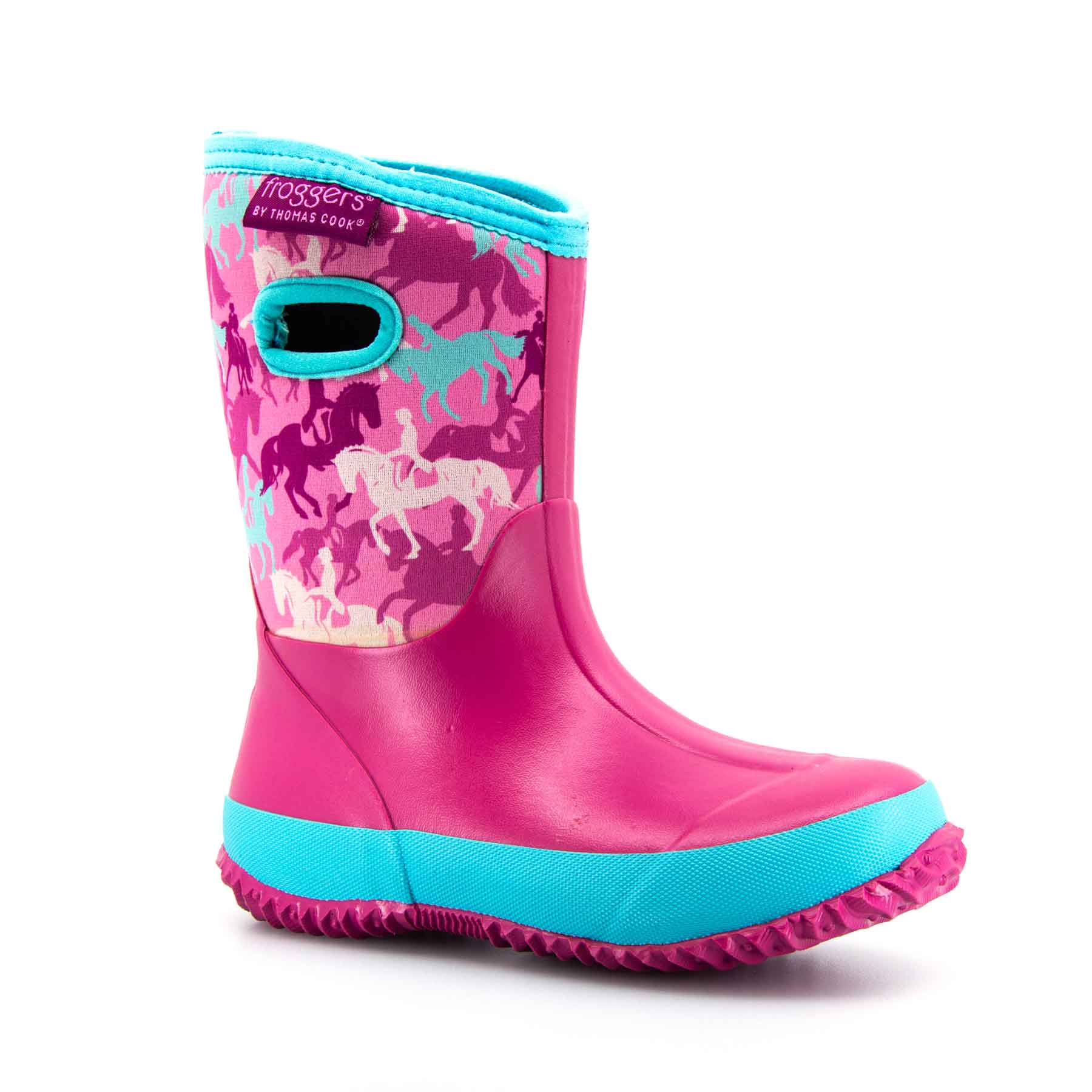 Bridgewater Kids Gumboots Pink Horses 4 | Wellies Online