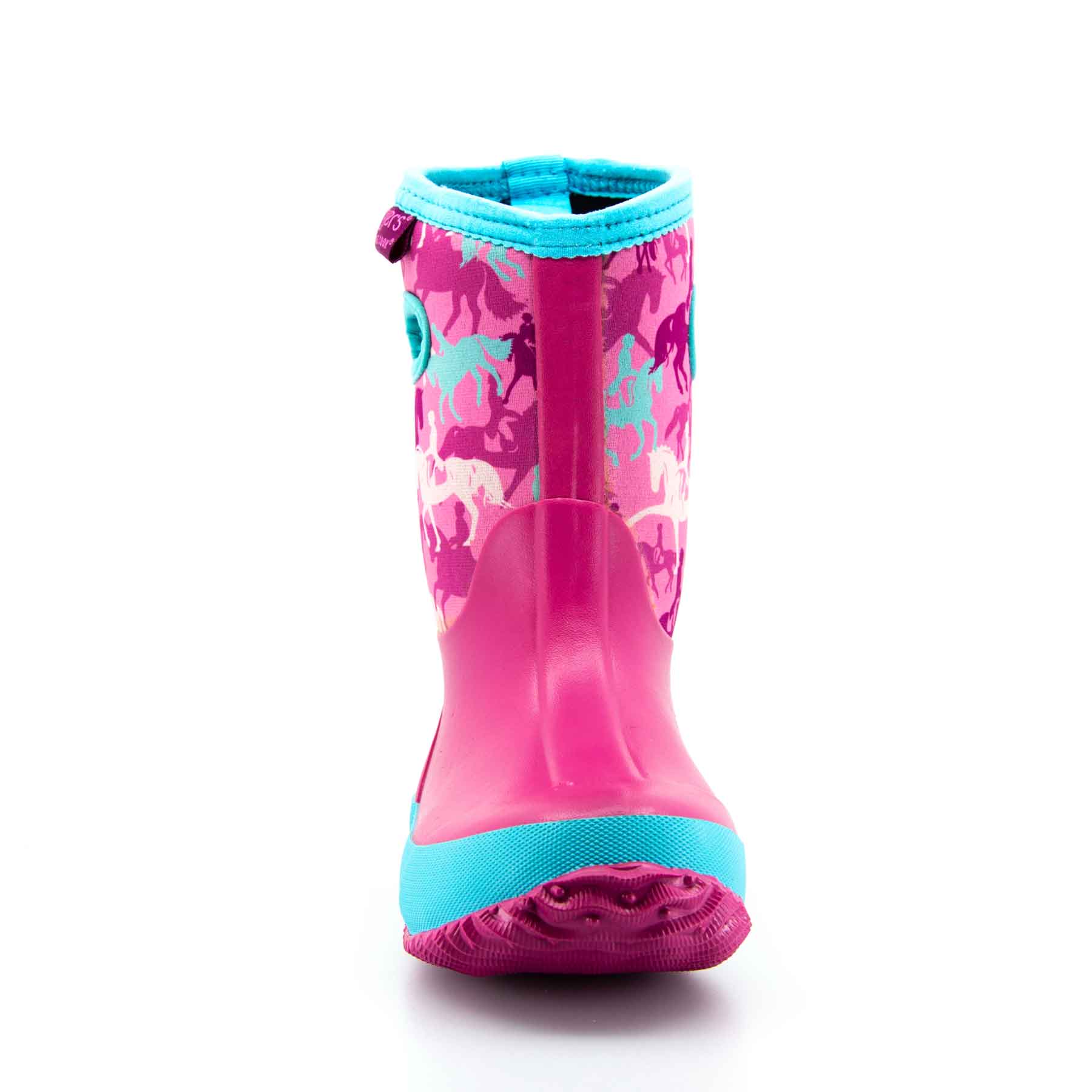 Bridgewater Kids Gumboots Pink Horses 8 | Wellies Online