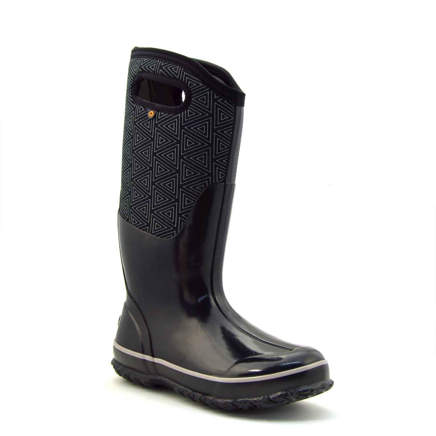 Classic High Triangles Black Gumboots 5 | Wellies Online