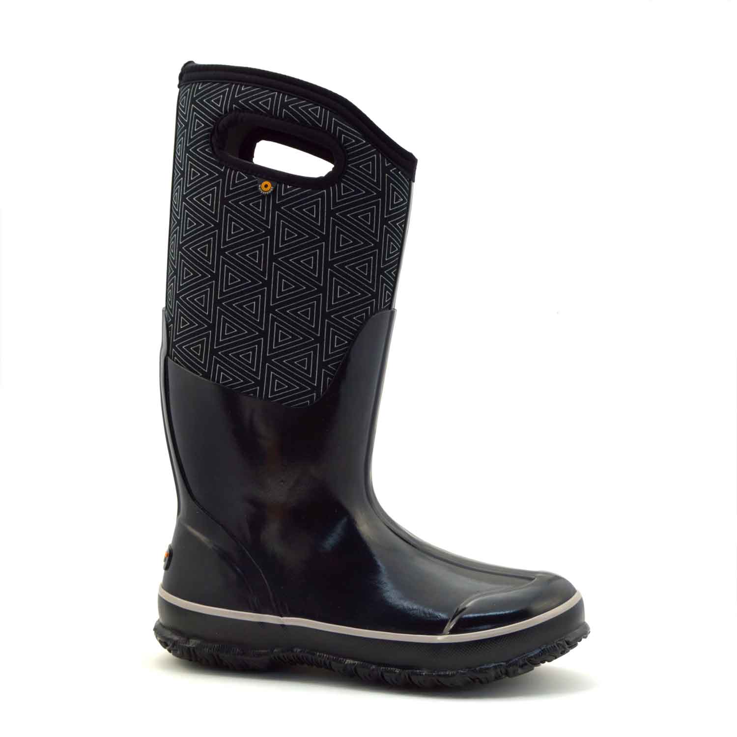 Classic High Triangles Black Gumboots 3 | Wellies Online
