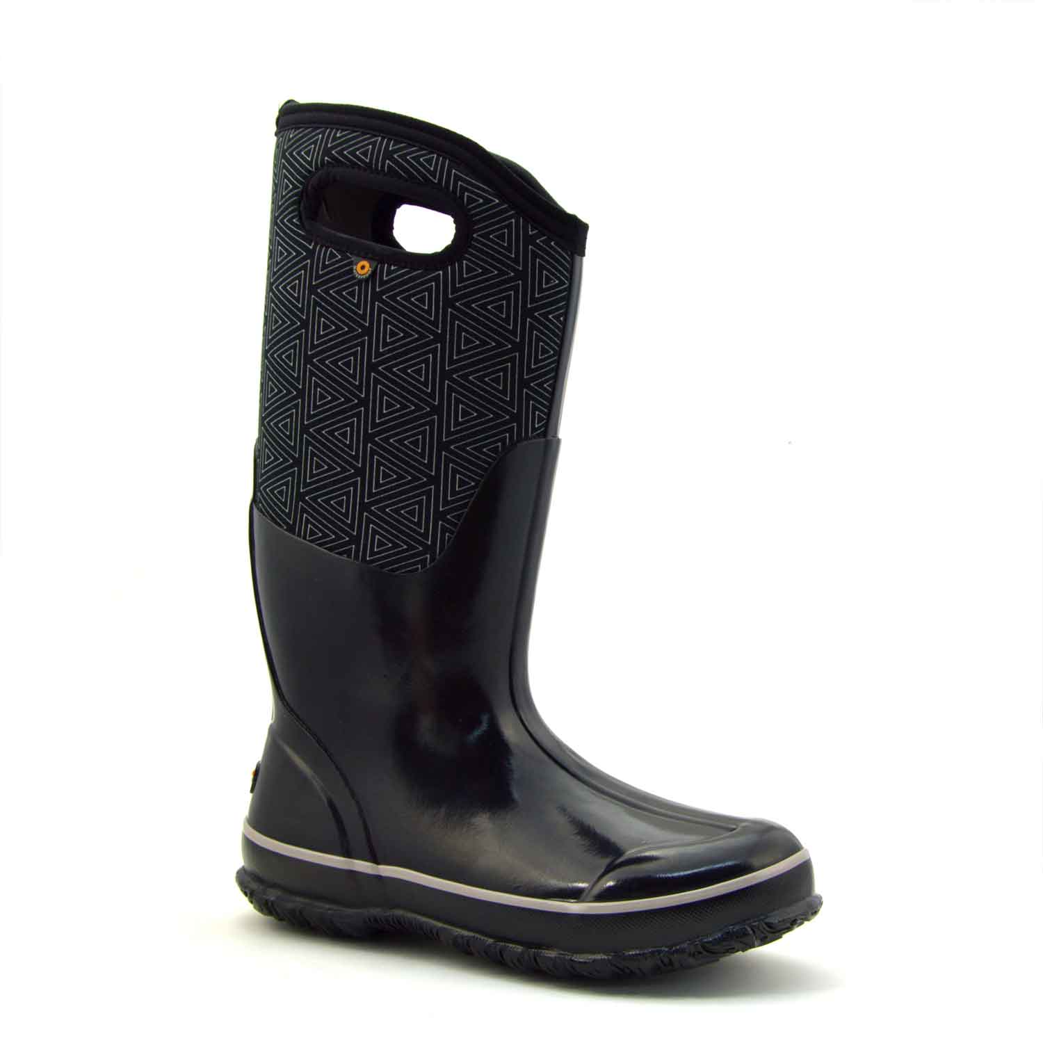 Classic High Triangles Black Gumboots 4 | Wellies Online
