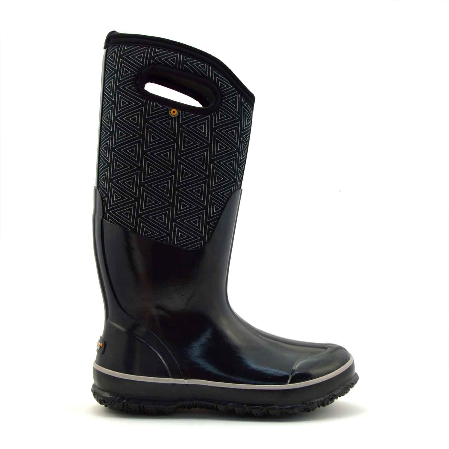Classic High Triangles Black Gumboots 2 | Wellies Online