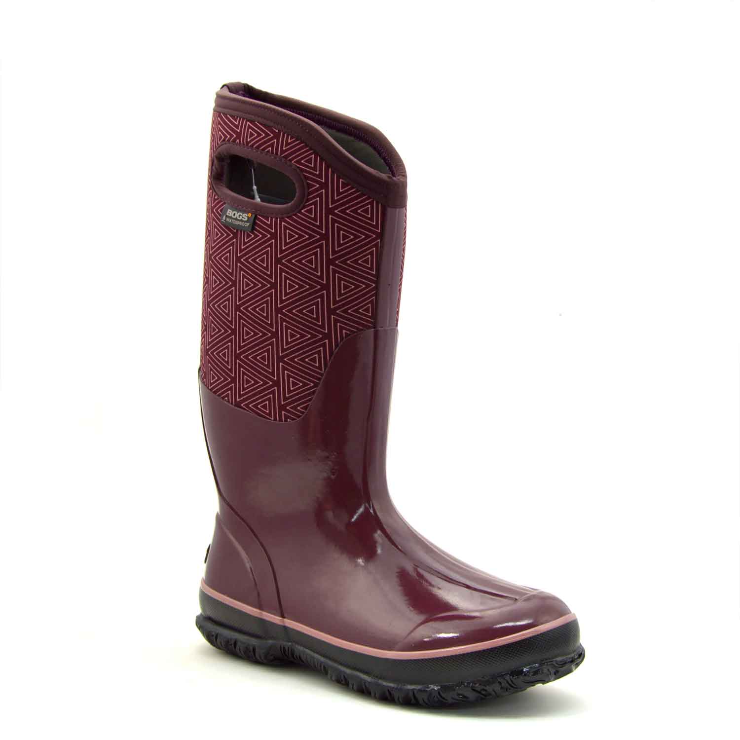 Classic High Triangles Plum Gumboots 5 | Wellies Online