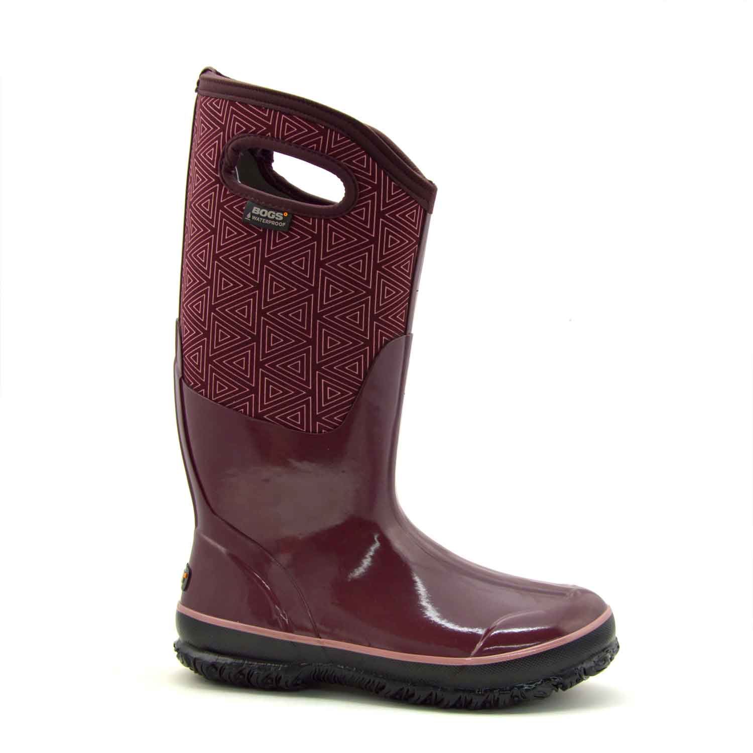 Classic High Triangles Plum Gumboots 3 | Wellies Online